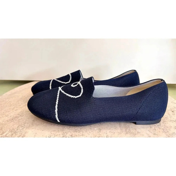 Serra Womens Blue Sketched Heart Recycled Canvas Flats Shoes Size 8 - Picture 3 of 9